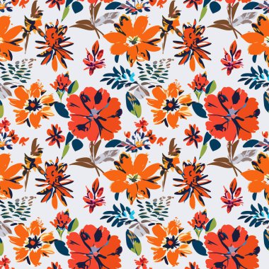 Desen sanat tasarımı. Yapraklı çiçek deseni. Çiçek buketleri. Çiçek kompozisyonları. Çiçek deseni