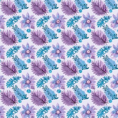 Desen sanat tasarımı. Yapraklı çiçek deseni. Çiçek buketleri. Çiçek kompozisyonları. Çiçek deseni