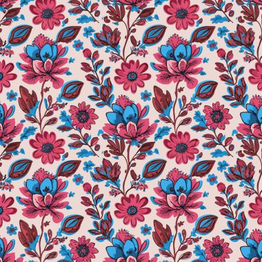 Desen sanat tasarımı. Yapraklı çiçek deseni. Çiçek buketleri. Çiçek kompozisyonları. Çiçek deseni