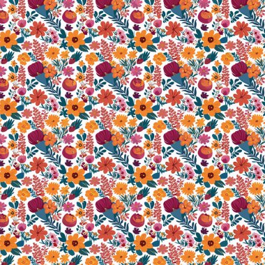 Yapraklı çiçek deseni. Çiçek buketleri çiçek kompozisyonları. Çiçek deseni