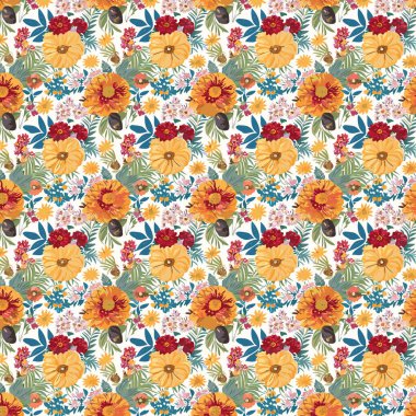 Yapraklı çiçek deseni. Çiçek buketleri çiçek kompozisyonları. Çiçek deseni