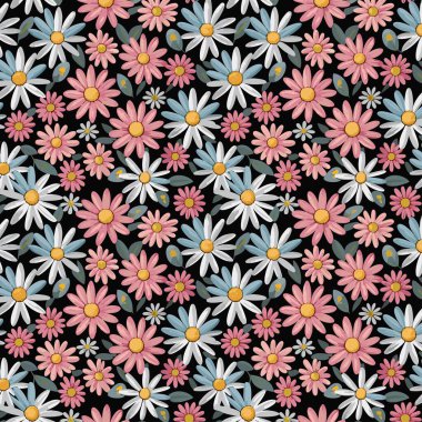 Desen sanat tasarımı. Yapraklı çiçek deseni. Çiçek buketleri. Çiçek kompozisyonları. Çiçek deseni