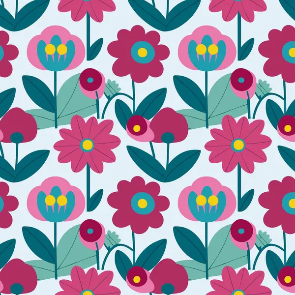 パターンアートデザイン 葉のある花柄 フラワーブーケ フラワーコンポジション フローラルパターン — ストック写真