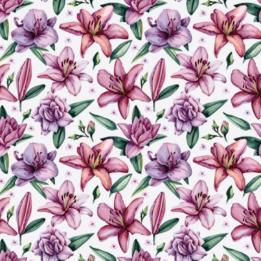 Yapraklı çiçek deseni. Çiçek buketleri çiçek kompozisyonları. Çiçek deseni