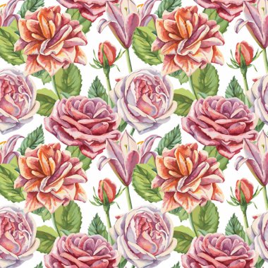 Yapraklı çiçek deseni. Çiçek buketleri çiçek kompozisyonları. Çiçek deseni