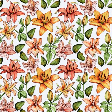 Yapraklı çiçek deseni. Çiçek buketleri çiçek kompozisyonları. Çiçek deseni