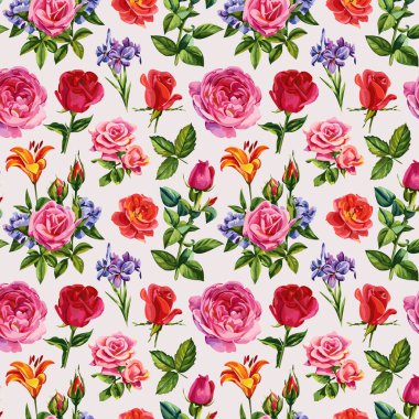 Yapraklı çiçek deseni. Çiçek buketleri çiçek kompozisyonları. Çiçek deseni