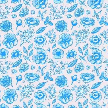 Yapraklı çiçek deseni. Çiçek buketleri çiçek kompozisyonları. Çiçek deseni