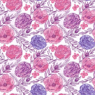 Yapraklı çiçek deseni. Çiçek buketleri çiçek kompozisyonları. Çiçek deseni