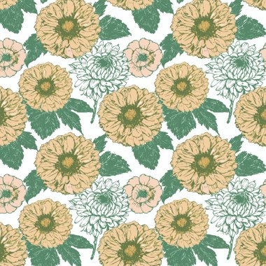 Yapraklı çiçek deseni. Çiçek buketleri çiçek kompozisyonları. Çiçek deseni