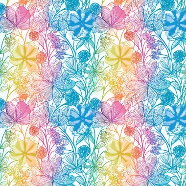 Yapraklı çiçek deseni. Çiçek buketleri çiçek kompozisyonları. Çiçek deseni