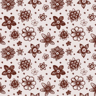 Yapraklı çiçek deseni. Çiçek buketleri çiçek kompozisyonları. Çiçek deseni