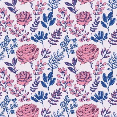 Yapraklı çiçek deseni. Çiçek buketleri çiçek kompozisyonları. Çiçek deseni