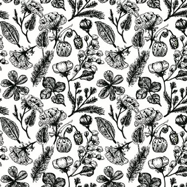 Yapraklı çiçek deseni. Çiçek buketleri çiçek kompozisyonları. Çiçek deseni
