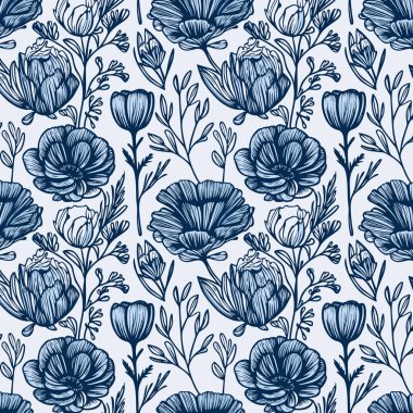 Yapraklı çiçek deseni. Çiçek buketleri çiçek kompozisyonları. Çiçek deseni