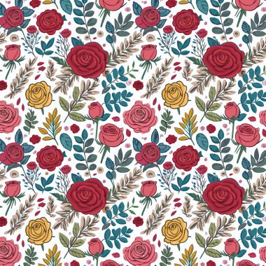 Yapraklı çiçek deseni. Çiçek buketleri çiçek kompozisyonları. Çiçek deseni