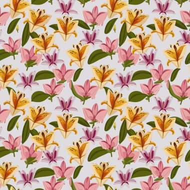 Yapraklı çiçek deseni. Çiçek buketleri çiçek kompozisyonları. Çiçek deseni