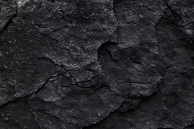 Koyu gri, siyah taş arka plan. Kaya dokusu. Siyah sayfa arkaplanı