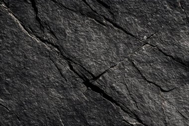 Koyu gri, siyah taş arka plan. Kaya dokusu. Siyah sayfa arkaplanı