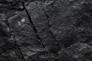 Koyu gri, siyah taş arka plan. Kaya dokusu. Siyah sayfa arkaplanı