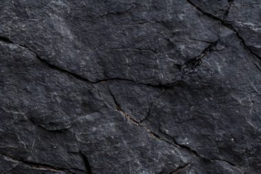 Koyu gri, siyah taş arka plan. Kaya dokusu. Siyah sayfa arkaplanı
