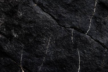Koyu gri, siyah taş arka plan. Kaya dokusu. Siyah sayfa arkaplanı