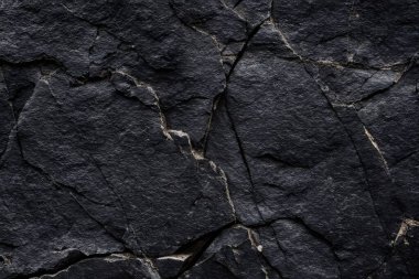 Koyu gri, siyah taş arka plan. Kaya dokusu. Siyah sayfa arkaplanı