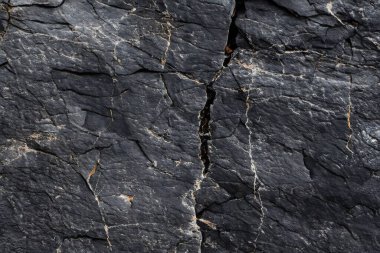 Koyu gri, siyah taş arka plan. Kaya dokusu. Siyah sayfa arkaplanı