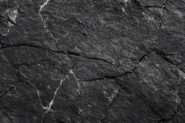 Koyu gri, siyah taş arka plan. Kaya dokusu. Siyah sayfa arkaplanı