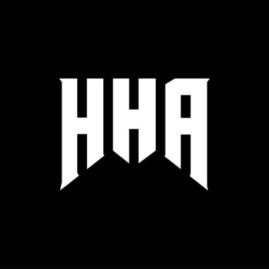 Teknoloji şirketi için HHA mektup logosu tasarımı. HHA logo tasarımı siyah beyaz renk kombinasyonu. HHA logosu, HHA vektörü, HHA tasarımı, HHA simgesi, HHA alfabesi. HHA tipografi logosu tasarımı.
