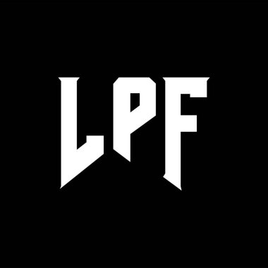 Teknoloji şirketi için LPF mektup logosu tasarımı. LPF logo tasarımı siyah ve beyaz renk kombinasyonu. LPF logosu, LPF vektörü, LPF tasarımı, LPF simgesi, LPF alfabesi. LPF tipografi logosu tasarımı.