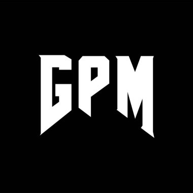 Teknoloji şirketi için GPM mektup logosu tasarımı. GPM logo tasarımı siyah ve beyaz renk kombinasyonu. GPM logosu, GPM vektörü, GPM tasarımı, GPM simgesi, GPM alfabesi. GPM tipografi logosu tasarımı.