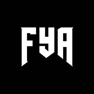 Teknoloji şirketi için FYA mektup logosu tasarımı. FYA logo tasarımı siyah-beyaz renk kombinasyonu. FYA logosu, FYA vektörü, FYA tasarımı, FYA simgesi, FYA alfabesi. FYA tipografi logo tasarımı.