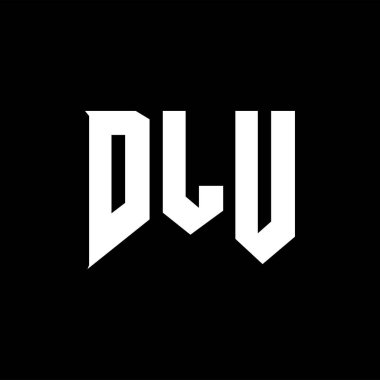Teknoloji şirketi için DLU mektup logosu tasarımı. DLU logo tasarımı siyah-beyaz renk kombinasyonu. DLU logosu, DLU vektörü, DLU tasarımı, DLU simgesi, DLU alfabesi. DLU tipografi logosu tasarımı.