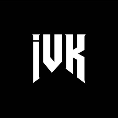 Teknoloji şirketi için IVK mektup logosu tasarımı. IVK logo tasarımı siyah ve beyaz renk kombinasyonu. IVK logosu, IVK vektörü, IVK tasarımı, IVK simgesi, IVK alfabesi. IVK tipografi logosu tasarımı.