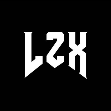 Teknoloji şirketi için LZX harf logosu tasarımı. LZX logo tasarımı siyah ve beyaz renk kombinasyonu. LZX logosu, LZX vektörü, LZX tasarımı, LZX simgesi, LZX alfabesi. LZX tipografi logosu tasarımı.