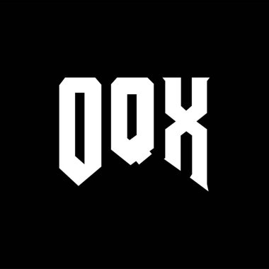 Teknoloji şirketi için OQX harf logosu tasarımı. OQX logo tasarımı siyah ve beyaz renk kombinasyonu. OQX logosu, OQX vektörü, OQX tasarımı, OQX simgesi, OQX alfabesi. OQX tipografi logosu tasarımı.