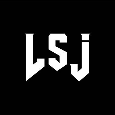 LSJ teknoloji şirketi için mektup logosu tasarımı. LSJ logo tasarımı siyah ve beyaz renk kombinasyonu. LSJ logosu, LSJ vektörü, LSJ tasarımı, LSJ simgesi, LSJ alfabesi. LSJ tipografi logosu tasarımı.