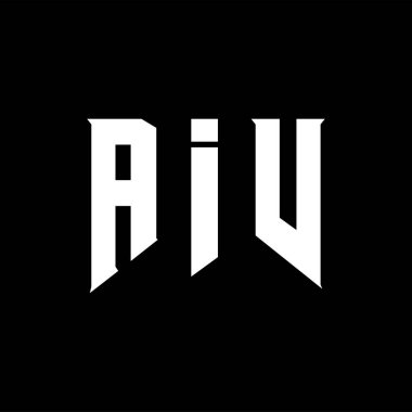 Teknoloji şirketi için AIV harfli logo tasarımı. AIV logo tasarımı siyah ve beyaz renk kombinasyonu. AIV logosu, AIV vektörü, AIV dizaynı, AIV simgesi, AIV alfabesi. AIV tipografi logosu tasarımı.