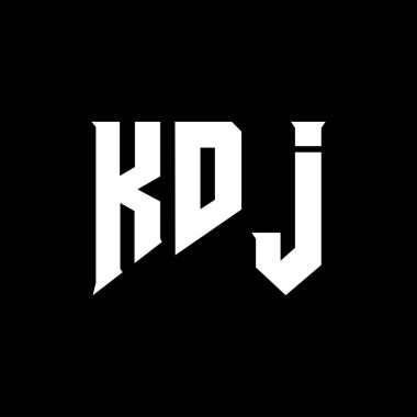 Teknoloji şirketi için KDJ mektup logosu tasarımı. KDJ logo tasarımı siyah ve beyaz renk kombinasyonu. KDJ logosu, KDJ vektörü, KDJ tasarımı, KDJ simgesi, KDJ alfabesi. KDJ tipografi logosu tasarımı.