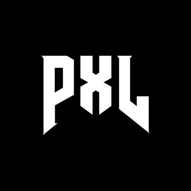 Teknoloji şirketi için PXL harf logosu tasarımı. PXL logo tasarımı siyah ve beyaz renk kombinasyonu. PXL logosu, PXL vektörü, PXL tasarımı, PXL simgesi, PXL alfabesi. PXL tipografi logosu tasarımı.