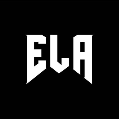 Teknoloji şirketi için ELA mektup logosu tasarımı. ELA logo tasarımı siyah-beyaz renk kombinasyonu. ELA logosu, ELA vektörü, ELA tasarımı, ELA simgesi, ELA alfabesi. ELA tipografi logosu tasarımı.