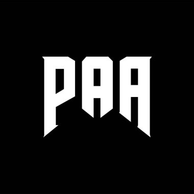 Teknoloji şirketi için PAA mektup logosu tasarımı. PAA logo tasarımı siyah-beyaz renk kombinasyonu. PAA logosu, PAA vektörü, PAA tasarımı, PAA simgesi, PAA alfabesi. PAA tipografi logosu tasarımı.