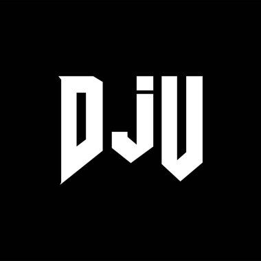 Teknoloji şirketi için DJU mektup logosu tasarımı. DJU logosu siyah-beyaz renk kombinasyonu tasarladı. DJU logosu, DJU vektörü, DJU tasarımı, DJU simgesi, DJU alfabesi. DJU tipografi logosu tasarımı.