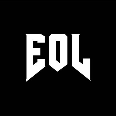 Teknoloji şirketi için EOL mektup logosu tasarımı. EOL logo tasarımı siyah ve beyaz renk kombinasyonu. EOL logosu, EOL vektörü, EOL tasarımı, EOL simgesi, EOL alfabesi. EOL tipografi logosu tasarımı.