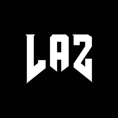 Teknoloji şirketi için LAZ harf logosu tasarımı. LAZ logo tasarımı siyah ve beyaz renk kombinasyonu. LAZ logosu, LAZ vektörü, LAZ tasarımı, LAZ simgesi, LAZ alfabesi. LAZ tipografi logosu tasarımı.