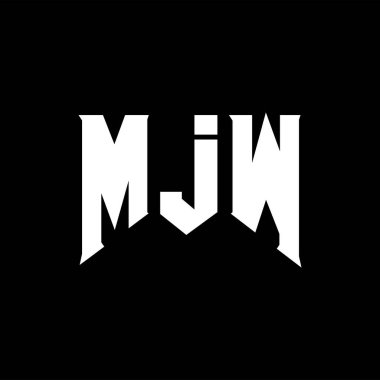 Teknoloji şirketi için MJW mektup logosu tasarımı. MJW logo tasarımı siyah ve beyaz renk kombinasyonu. MJW logosu, MJW vektörü, MJW tasarımı, MJW simgesi, MJW alfabesi. MJW tipografi logosu tasarımı.