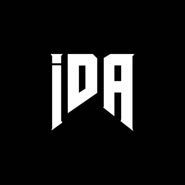 Teknoloji şirketi için IDA mektup logosu tasarımı. IDA logo tasarımı siyah ve beyaz renk kombinasyonu. IDA logosu, IDA vektörü, IDA tasarımı, IDA simgesi, IDA alfabesi. IDA tipografi logosu tasarımı.