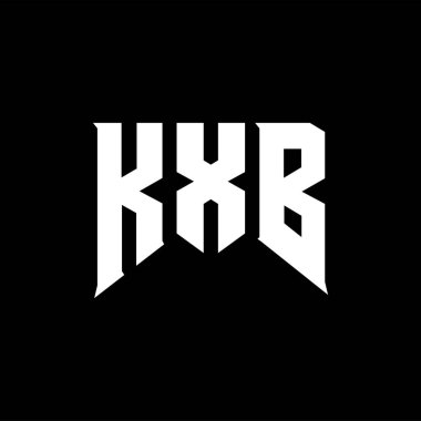 Teknoloji şirketi için KXB harf logosu tasarımı. KXB logo tasarımı siyah ve beyaz renk kombinasyonu. KXB logosu, KXB vektörü, KXB tasarımı, KXB simgesi, KXB alfabesi. KXB tipografi logosu tasarımı.