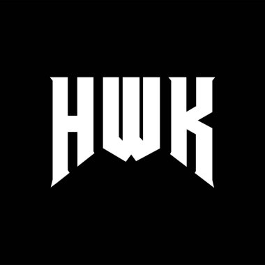 Teknoloji şirketi için HWK mektup logosu tasarımı. HWK logo tasarımı siyah ve beyaz renk kombinasyonu. HWK logosu, HWK vektörü, HWK tasarımı, HWK simgesi, HWK alfabesi. HWK tipografi logosu tasarımı.